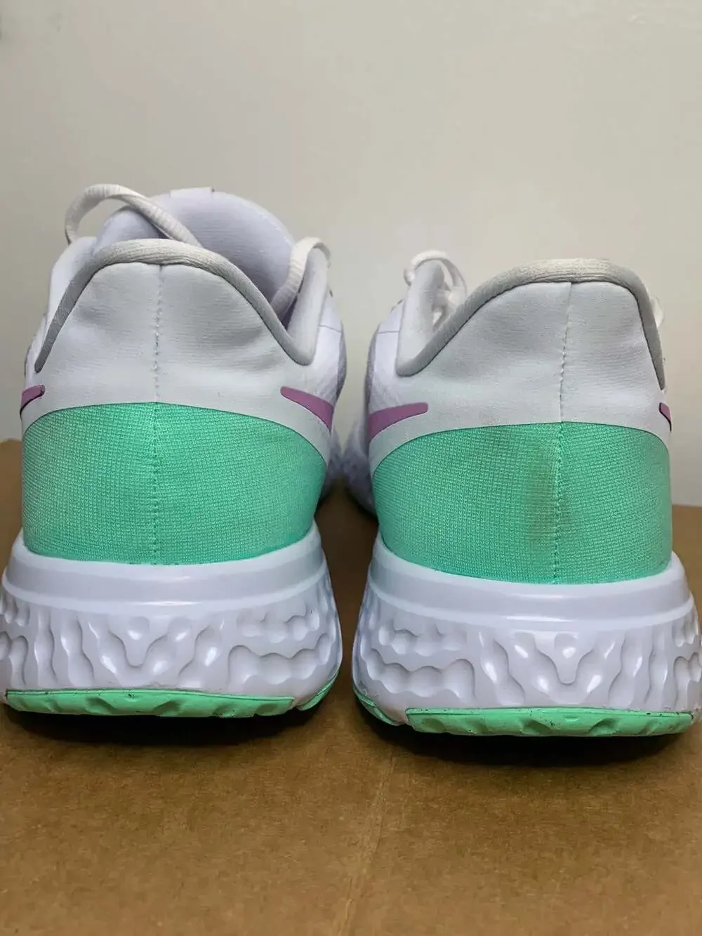 Women's Nike Revolution 5 White/Grey-Purple BQ3207-111, Size 10.5